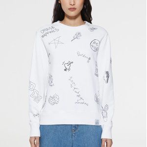 Golden Goose White Athena Sweatshirt XS Crewneck Inspirational